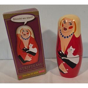 Striptease Russian Nesting Dolls Limited Edition Wooden Set w Box Matryoshka